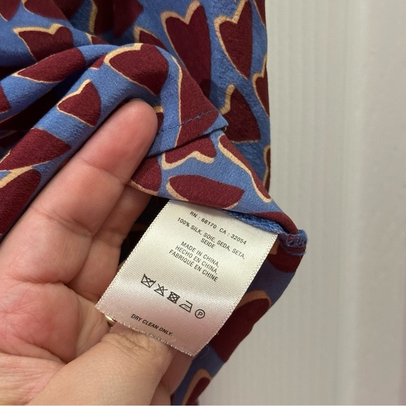 Anthropologie Maeve silk hearts kimono blouse size small - Picture 5 of 5